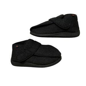 Diabetic Easy on Off Closure Slippers Shoes Size 7 Woman's Black Comfort Winter
